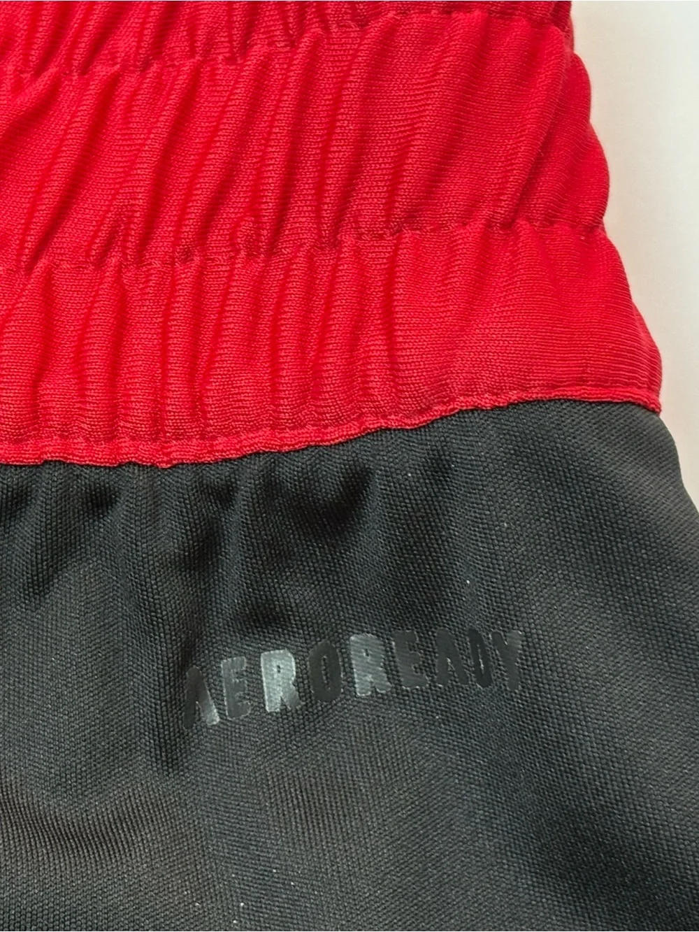 adidas Men’s Black & Red Snap-Side Athletic Shorts